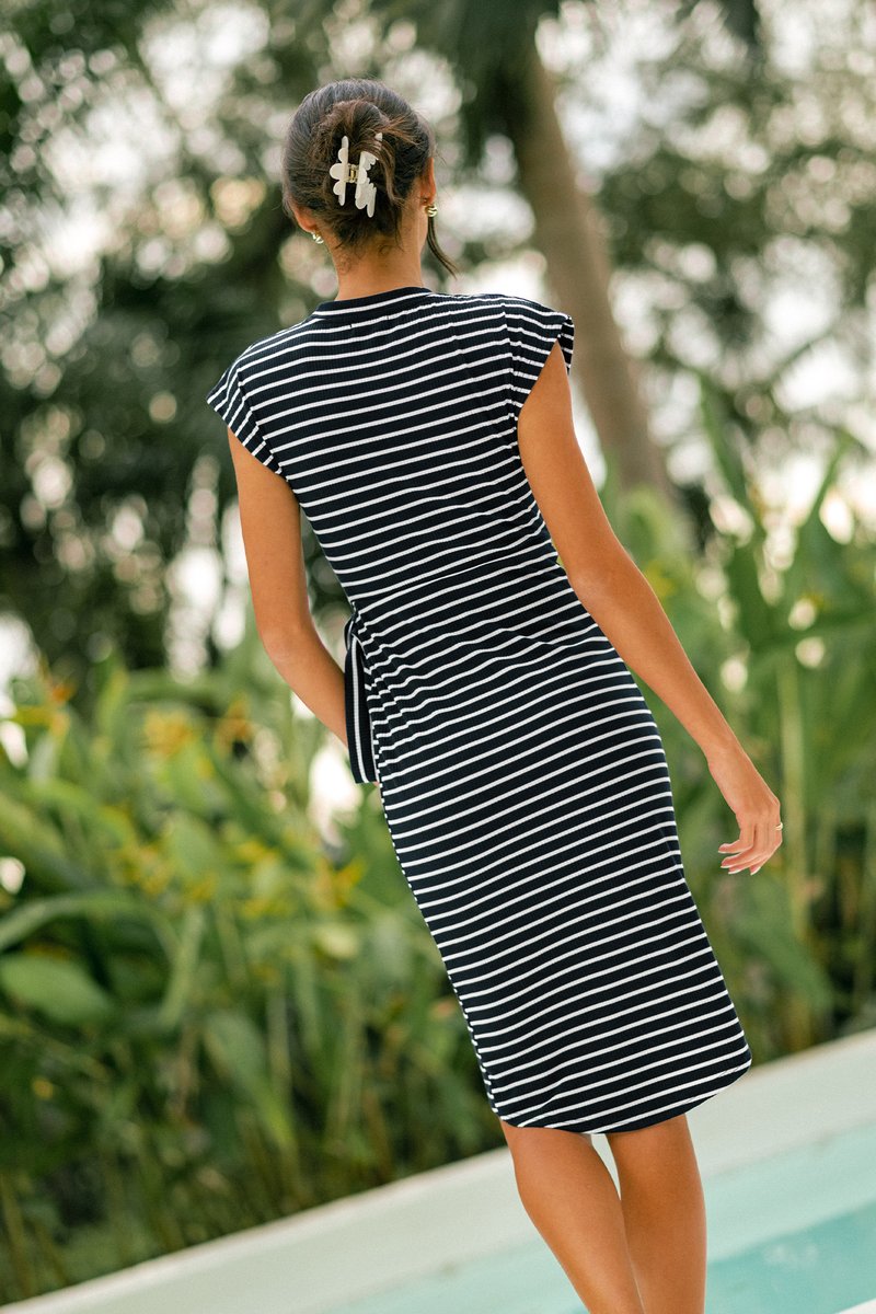 If You Know You Know Striped Midi Dress - Image 3