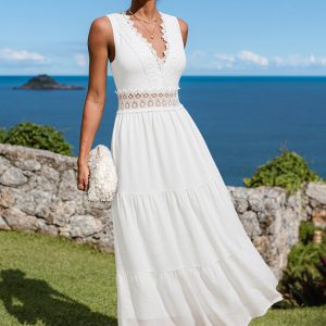 Little Details White Maxi Dress