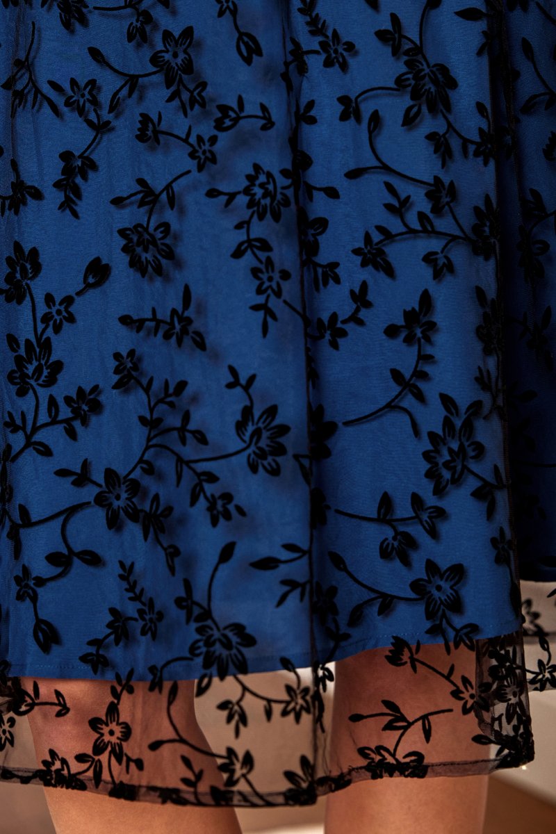 Sapphire Blooms Floral Midi Skirt - Image 7