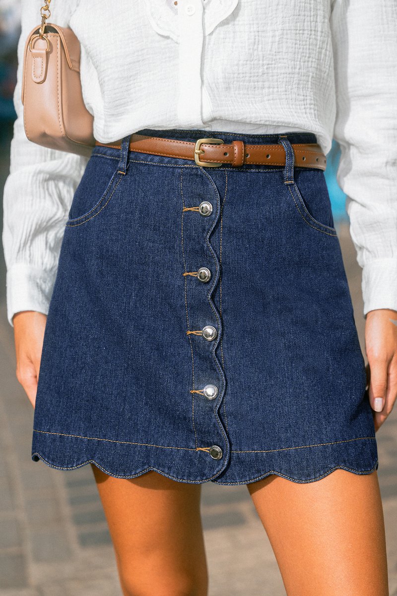 Round & Round Blue Mini Skirt - Image 4