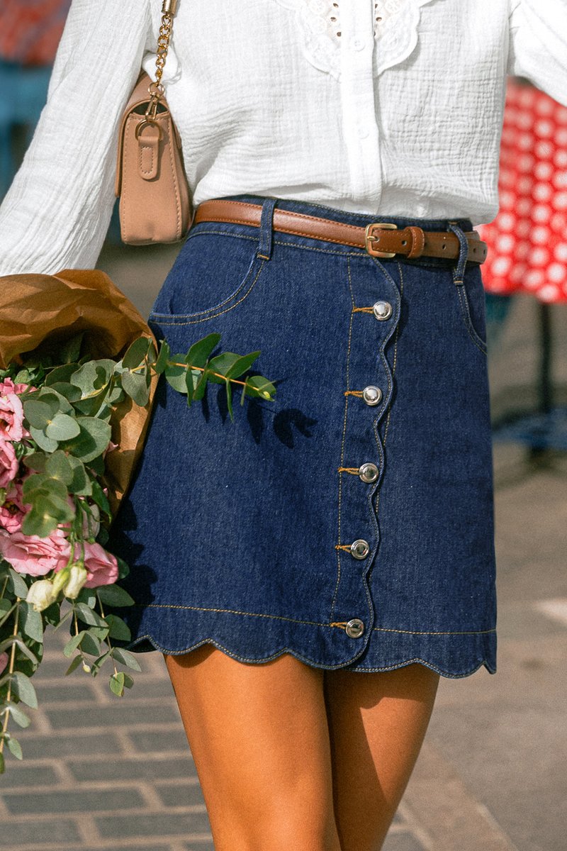 Round & Round Blue Mini Skirt - Image 5