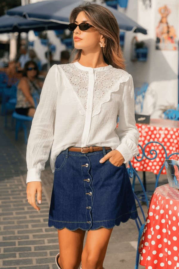 Round & Round Blue Mini Skirt - Image 8