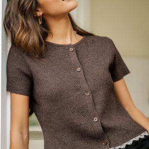 Morning Roast Brown Knit Top